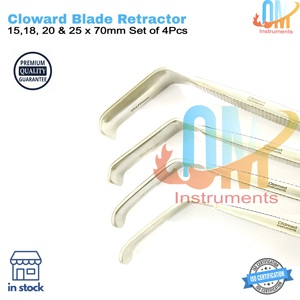 ชุดเครื่องมือผ่าตัดกระดูกและข้อ OldMed Cloward Blade Retractor 4 ชิ้น ผลิตจากเหล็กกล้าไร้สนิมเยอรมัน แข็งแรง ทนทาน ได้รับการรับรองมาตรฐาน ISO ใช้ซ้ำได้ - Product Image 4
