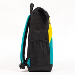 Yellow and blue color matching design <b>backpack</b> roll top <b>backpack</b> expandable sports <b>backpack</b> <b>large</b> capacity leisure <b>backpack</b> - Product Image 4