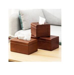 Caja de pañuelos de madera de mango natural, duradera y de alta calidad para su hogar, sala de estar, escritorio, caja para guardar pañuelos - Product Image 5
