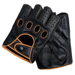 Guantes de Motociclismo Transpirables y Flexibles de Cuero Vacuno Resistentes a las Vibraciones para Hombre y Mujer, de Medio Dedo y Dedo Completo - Product Image 2