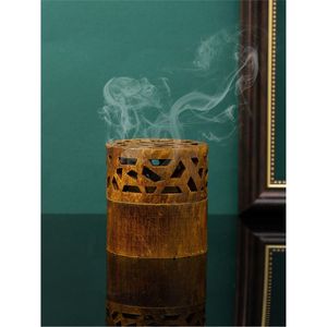 Quemador de incienso árabe Mubkhar de madera hecho a mano, quemador de incienso Oud portátil con caja y taza de metal, artículo de decoración vintage para el hogar, regalo. - Product Image 5