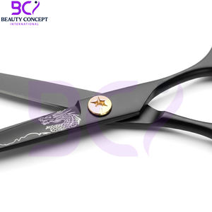 Meilleur fournisseur avec logo personnalisé, qualité supérieure, nouvelle arrivée, ciseaux de coiffure pour barbier avec pivot doré et anneaux arc-en-ciel - Product Image 5