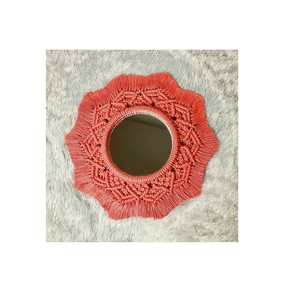 Ornaments Mirror <b>Boho</b> Style Macrame Fringe <b>Wall</b> <b>Hanging</b> Round Mirror Art Decoration Homes Hotels Home Stay Resorts Etc. - Product Image 2