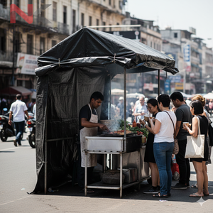 Bâche haute résistance pour couvrir les stands de marché, les chariots alimentaires et les boutiques de bord de route, pour la protection et la mise en place temporaire de marchés. - Product Image 4