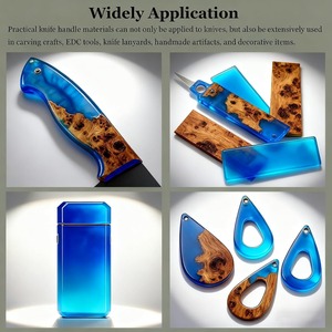 SAZ ENTERPRISES Manche de couteau en résine et bois personnalisé – Manche à motif unique pour couteaux de cuisine et de chasse - Product Image 2