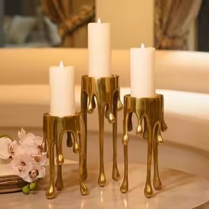<b>Black</b> Iron <b>Candlestick</b> Holder Set of 2 for Home Decoration Durable Metal Pillar Candle Holders - Product Image 4