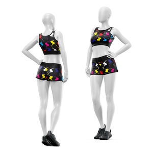 Conjunto Deportivo de 2 Piezas para Mujer, Marca Privada, Sujetador Deportivo y Pantalones Cortos de Cintura Alta, Elásticos, para Yoga, Fitness y Gimnasio, Fabricante OEM ODM - Product Image 6