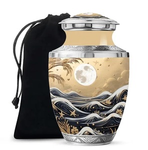 Urna Funeraria con Diseño de Cielo Nocturno del Lago Luna Azul para Cenizas Humanas Adultas, con Tapa de Cúpula, Urna Conmemorativa Duradera - Product Image 5