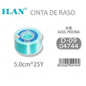 Ruban en satin 5,0 cm 25Y Bleu piscine D09 - Product Image 3