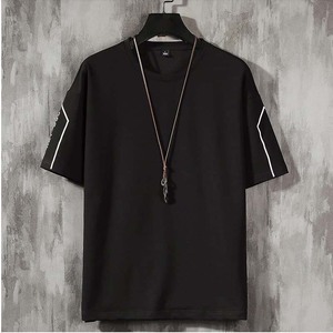 Nouvel ensemble d'été tendance pour homme : T-shirt et short décontractés à taille élastique, couleur unie ou imprimé - Product Image 4
