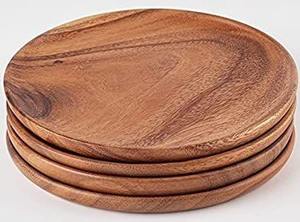 Natural Wooden Plates and <b>Dishes</b> <b>Set</b> Handmade Eco Friendly <b>Serving</b> Tableware for Home and Restaurant - Product Image 4