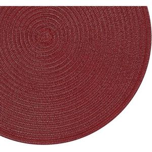 Set di 6 tovagliette rotonde bordeaux intrecciate da 15 pollici, antiscivolo e lavabili, per tavolo da pranzo - Product Image 3