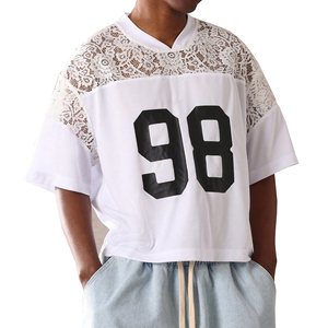 Premium White Mesh Lace Jersey <b>TShirt</b> for Men Women Oversized Streetwear Fashion Sports Inspired Number Print Graphic Breathable - Product Image 5
