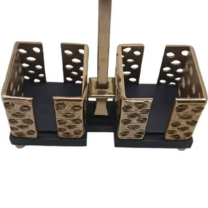 Moderno Porta Papel Higiénico Ecológico para Oficina u Hogar, Hecho a Mano en Metal/Madera, con Logotipo Personalizado, Accesorio de Mesa para Baño o Comedor - Product Image 1