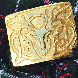 Boucle de ceinture de kilt écossais classique la plus vendue, tête de cerf, finition dorée, boucle de ceinture de kilt des Highlands, tête de cerf - Product Image 5