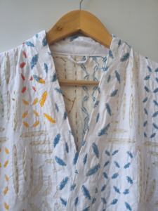 Robe Kimono Courte en Coton Imprimée à la Main Style Bohème Col V Manches Longues avec Poche Avant et Ceinture Fixe – Vente en Gros - Product Image 4