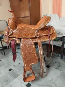 Selle d'équitation anglaise en cuir brun foncé de qualité supérieure, modèle 2026, très vendue, durable, confortable, avec arceau en bois, équipement d'équitation portable - Product Image 3