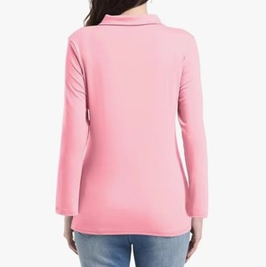 Camiseta de Punto Rosa de Manga Corta con Cuello Redondo para Hombre, Corte Regular, Color Sólido, Informal, Transpirable, 100% Algodón - Product Image 3