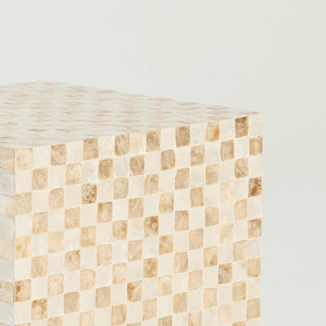 Stylish Element Whether In Your Bedroom Living Room Or A Reading Nook Natural Capiz Check Side <b>Table</b> - Product Image 2
