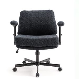 Chaise de bureau Criss Cross avec accoudoirs rabattables, tissu confortable, siège large réglable et coussin épais, roulettes incluses - Product Image 1