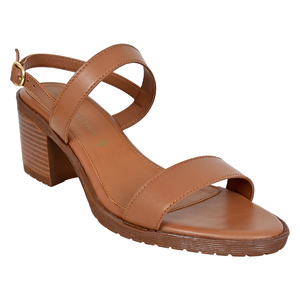 Sandales d'été pour femme en cuir véritable, à bout ouvert, à bride cheville, à talon carré, montantes, légères (marron) - Product Image 2