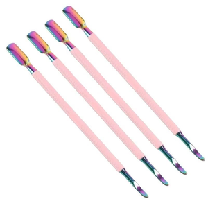 Empujador de Cutículas Profesional, Duradero y Ligero de Acero Inoxidable con Mango Texturizado Antideslizante para Manicura de Doble Uso - Product Image 6