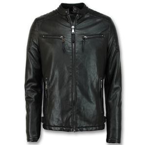 Blouson en cuir haut de gamme 100 % cuir véritable, imperméable, coupe-vent, respirant, avec doublure matelassée, col montant, manches longues, collection hiver 2026 - Product Image 4