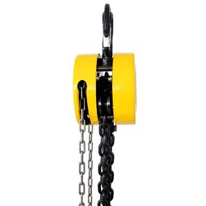 2T capacità 10ft paranco a catena con 2 ganci pesanti 4400lbs costruzione in acciaio manuale giallo di sollevamento - Product Image 3