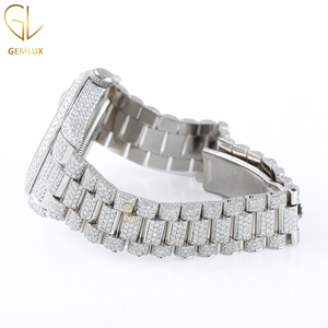 นาฬิกาสแตนเลสสตีลเพชรหน้าปัดโรมันสีขาวเต็มรูปแบบดีไซน์ทันสมัย - Product Image 6