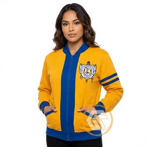 เสื้อสตรีคอวี แขนยาว ปักลายอะคริลิค Sigma Gamma Rho แบบสั่งทำพิเศษ ติดกระดุมด้านหน้า เหมาะสำหรับใส่ในฤดูหนาว สไตล์ลำลองสำหรับสตรีนักกิจกรรมนักเรียน - Product Image 3