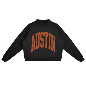 เสื้อสเวตเชิ้ตคอเต่าทรงโอเวอร์ไซส์สำหรับงานปาร์ตี้ทีมเหย้าในสนามกีฬาแบบใหม่  ปักโลโก้ตามสั่ง พิมพ์ลายตัวอักษรแบบวาร์ซิตี้ - Product Image 2