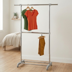 OEM <b>Shopee</b> EBay Modern Metal Extendable Clothes Drying Rack Adjustable Height Home Furniture Taiwan Manufacturer Living Room Use - Product Image 1