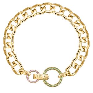Pulsera de Cadena Dorada con Diseño de Círculo y Cierre de Color, Elegante Accesorio de Joyería de Moda para Mujeres y Niñas, Regalo para Fiestas - Product Image 1