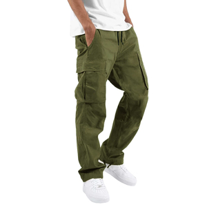 Pantalones Jogger Cargo Verde Oliva para Hombre, Pantalones Casuales Ligeros con Bolsillos Laterales y Dobladillo Elástico - Product Image 1