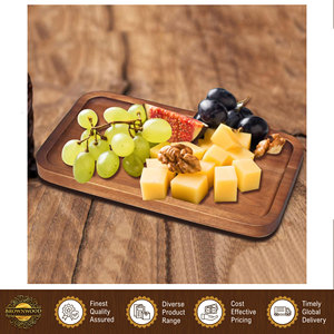 Elegantes Platos de Madera de Acacia Ecológicos para Servir, Tablas de Charcutería, Platos de Madera para Aperitivos, Postres y Galletas - Product Image 6