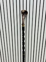 Bastón de paseo con cabeza de cobra tallada y pulida a mano |   Adorno de pared de madera de haya original, plegable en 3 partes, para San Valentín y Pascua