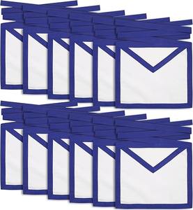 Tabliers de Cérémonie Maçonniques en Tissu de Coton pour Candidats Apprentis - Lot de 12 Pièces - Blanc, Type de Tissu : Coton - Product Image 5