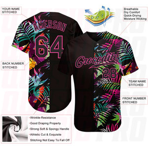 เสื้อเบสบอลผู้ชายทีมโตรอนโต เสื้อแบบสั่งทำพิเศษ ปักโลโก้ เย็บติดอย่างประณีต ชุดยูนิฟอร์มแท้ เสื้อเบสบอลลายใบปาล์มเขตร้อน - Product Image 3