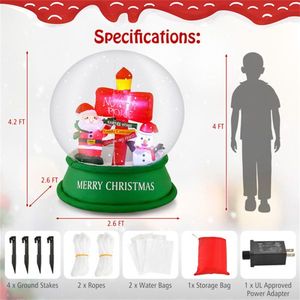 4 Feet Outdoor Christmas Inflatable Snow Globe Festive Holiday Yard Decoration - Product Image 3