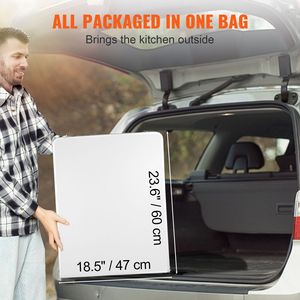 Tavolo da Campeggio Pieghevole a Montaggio Rapido con Borsa per il Trasporto, 3 Altezze Regolabili, per Palestra o Fattoria, Realizzato in MDF - Product Image 6
