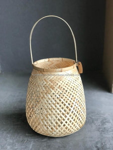 Caja de bambú natural tejida con asa de transporte y tapa para regalo de cumpleaños Embalaje o usos Recuerdos de restaurante - Product Image 3