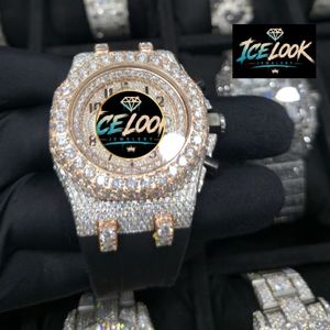 Reloj de Cuarzo en Tono Oro Rosa con Bisel de Diamantes, Cronógrafo, Esfera de Cristal, Joyería de Moda, Regalo - Product Image 2