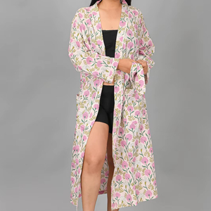 ชุดคลุมอาบน้ำผ้าฝ้ายยาวสำหรับผู้หญิง ชุดนอน ชุดคลุมนุ่มสบาย แฟชั่นชุดคลุมชายหาด ชุดคลุมว่ายน้ำ ชุดเดรสชายหาดสำหรับผู้หญิง - Product Image 4