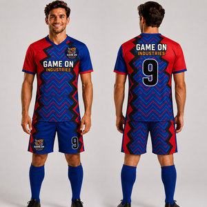 เสื้อฟุตบอลทีมคุณภาพดีที่สุดแบบสั่งทำพิเศษ แห้งเร็ว พิมพ์ลายด้วยความร้อน ผลิตจากโพลีเอสเตอร์ 100% เป็นมิตรกับสิ่งแวดล้อม สำหรับผู้ชาย - Product Image 1