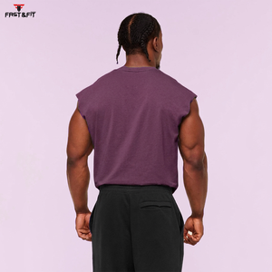 Débardeur de sport côtelé pour homme, 100 % polyester, respirant, anti-boulochage, séchage rapide, uni, personnalisable avec logo, idéal pour l'entraînement et le quotidien - Product Image 4