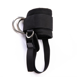 Custom Logo Ankle Straps with Foot Harness Support Double D-<b>Ring</b> Cable Attachment Leg Cuffs Supplier - Product Image 3