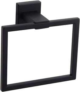 Toallero Cuadrado de Acero Inoxidable, Negro Mate, Soporte de Pared para Toallas, Moderno, para Baño y Cocina - Product Image 1