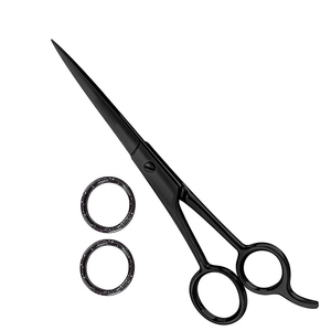 Ciseaux de coiffure professionnels en acier inoxydable, lame tranchante, manche en acier inoxydable, pour droitiers, manche long noir, salon de coiffure - Product Image 4