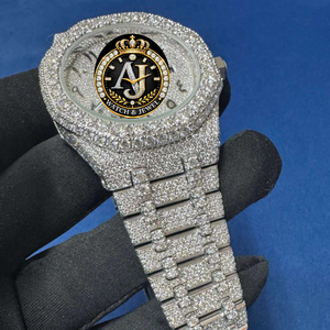 Reloj de Lujo AJ Watch & Jewel para Mujer, de Acero Inoxidable con Diamantes Moissanite, 41 mm, Cuadrado, Analógico, Movimiento de Cuarzo ETA, Cristal de Zafiro - Product Image 1