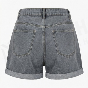 Shorts de Mezclilla de Algodón para Mujer, Estilo Hip Hop, Jeans de Cintura Alta, Corte Recto, Ropa Casual Urbana, Color Personalizado, Ajuste Premium - Product Image 2